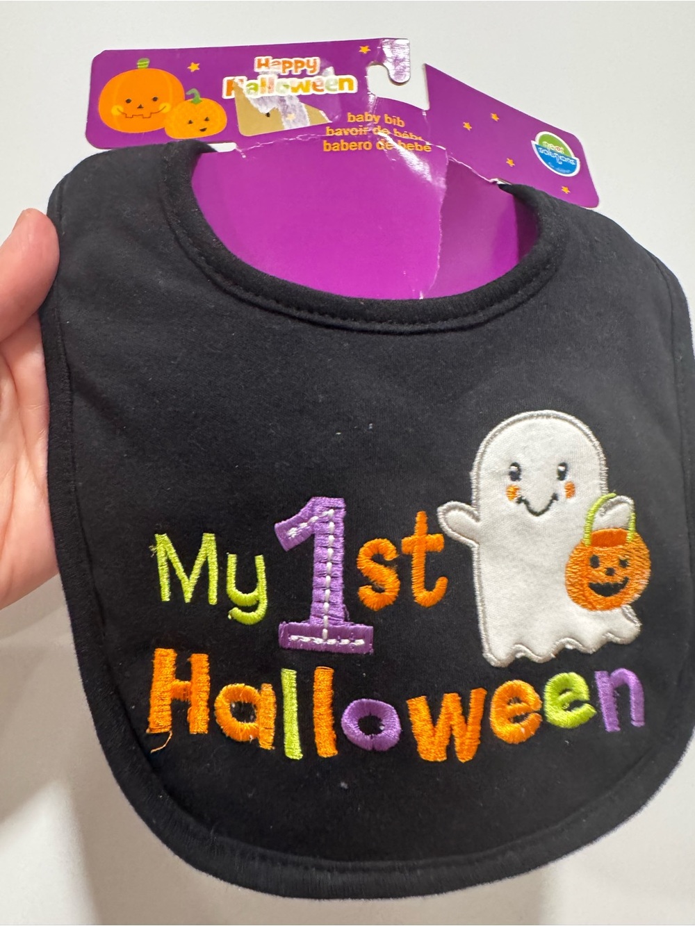 My first Halloween baby bib